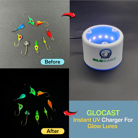 GloCast Mini -UV Light Charger Glow Cup Fishing Built for Ice Fishing & Night Fishing – Fizmo GloCast Mini -UV Light Charger Glow Cup Fishing Built for Ice Fishing & Night Fishing – Fizmo