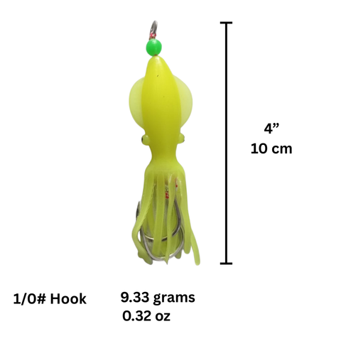 Fizmo TwinHook Squid Pre-Rigged Strike Skirt 4" (3 Pcs)